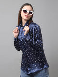 Polka Printed Satin Shirt - Vooning