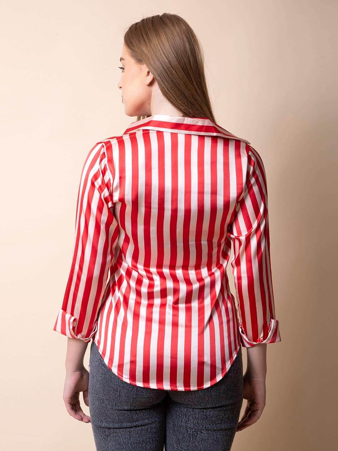 Red White Striped Shirt - Vooning