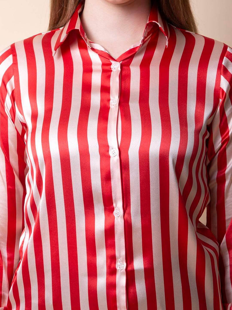 Red White Striped Shirt - Vooning