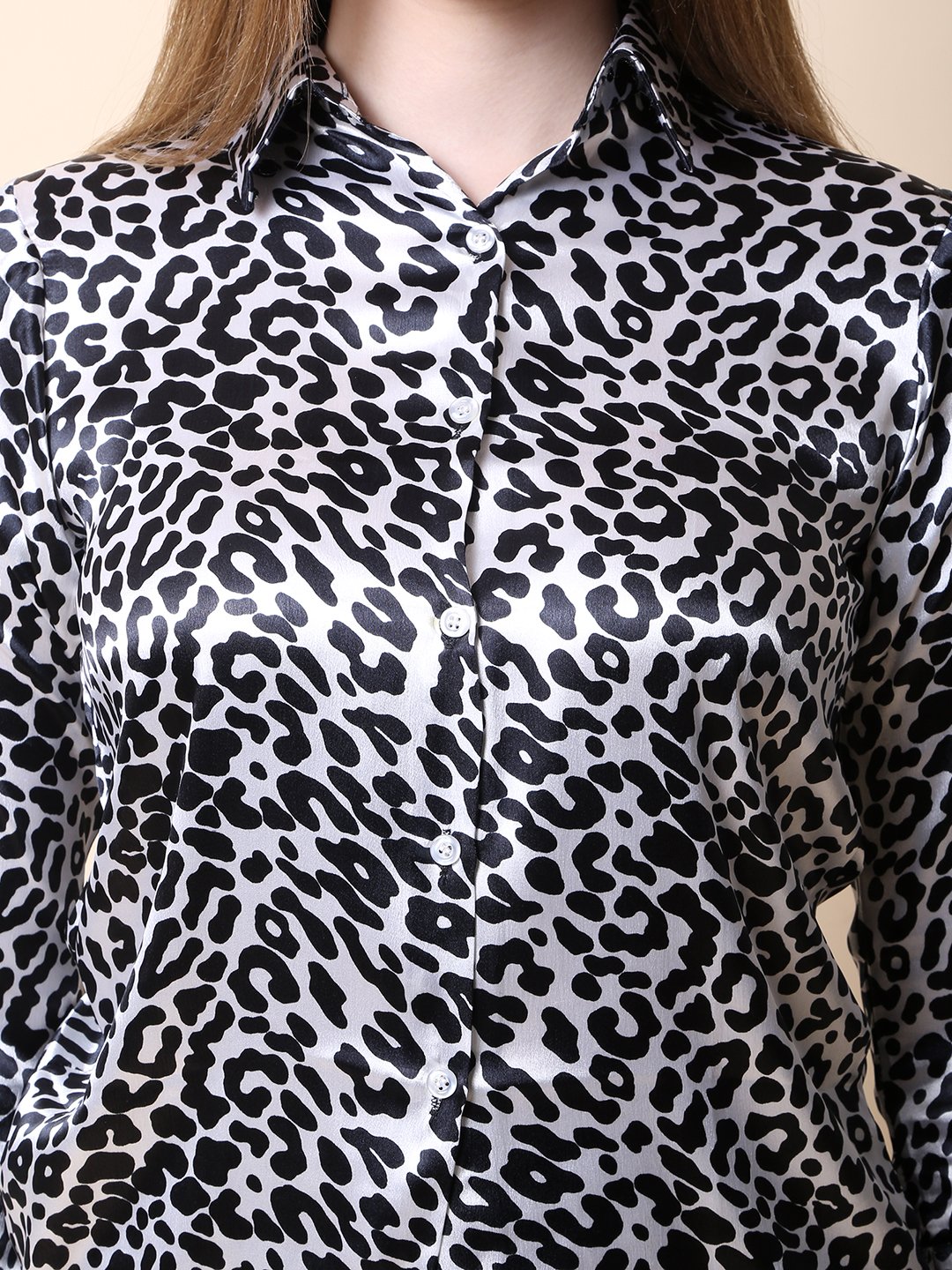 Animal Printed Satin Shirt