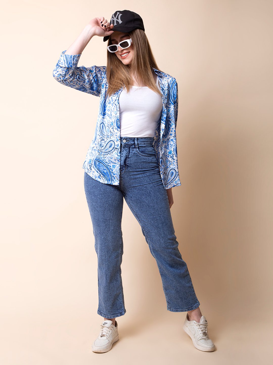 Blue Paisley Printed Shirt