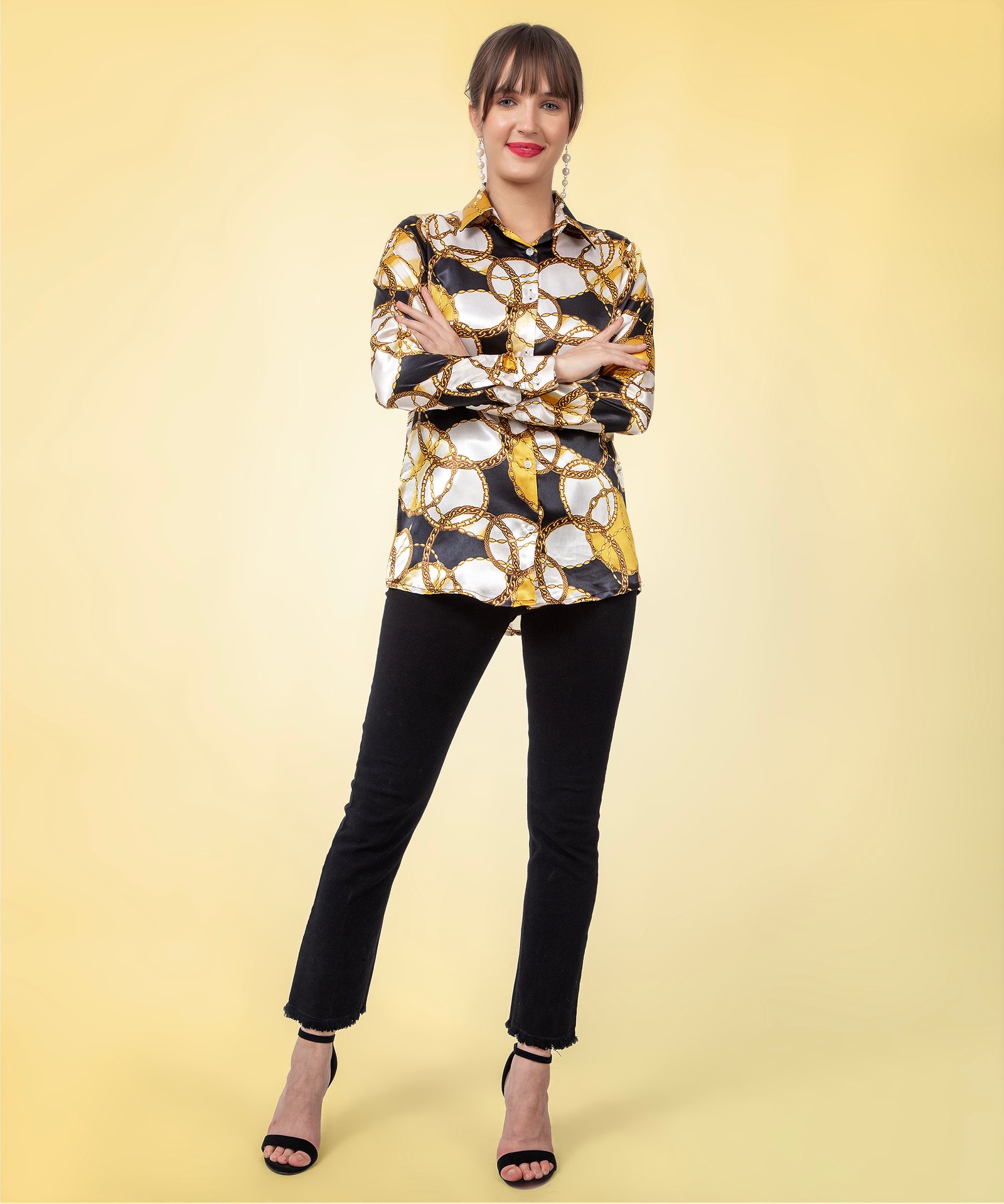 Chain Printed Satin Shirt