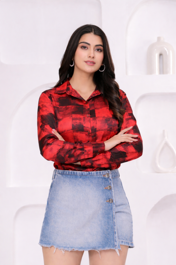 Red Elara Printed Shirt